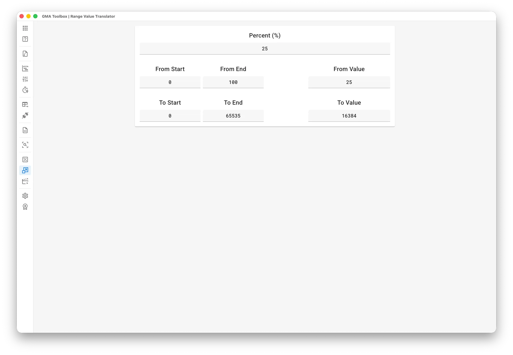 Range Value Translator - Screenshot