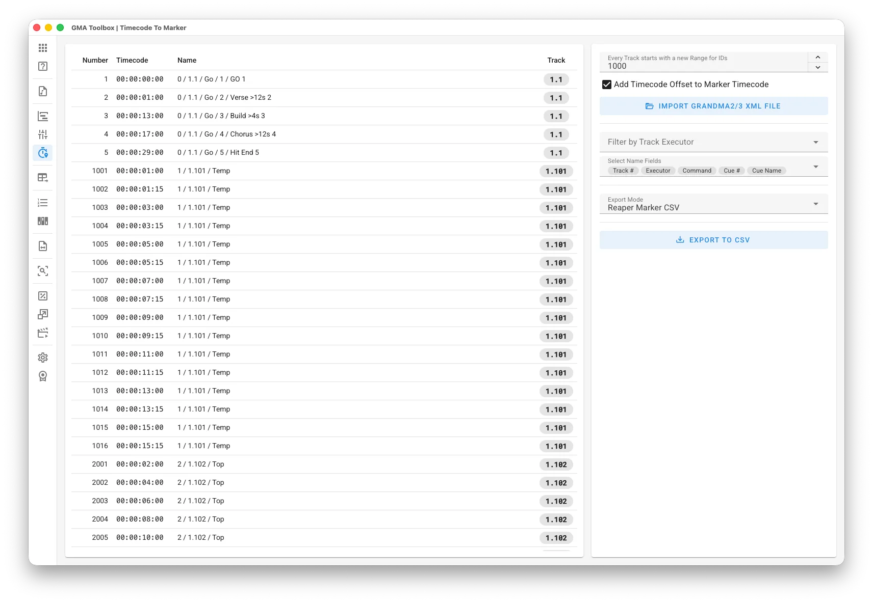 Timecode To Markers - Screenshot